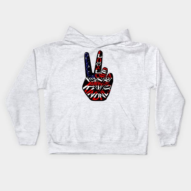 Peace Love Victory Kids Hoodie by MiRaFoto